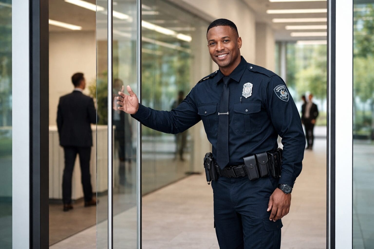 Professional security officer representing Churchgate Protective services